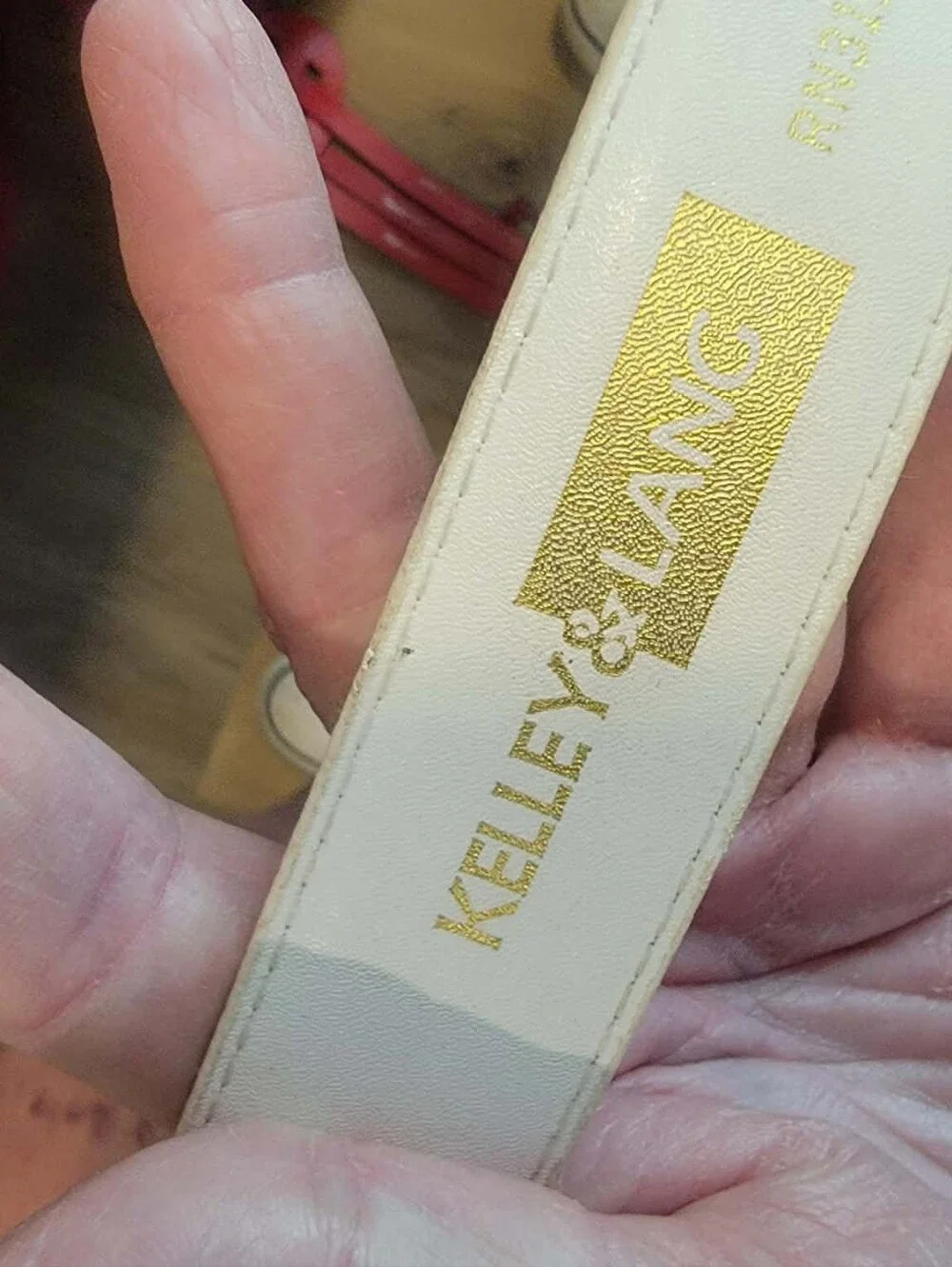 Kelly & Lang White Leather Belt Sz M
